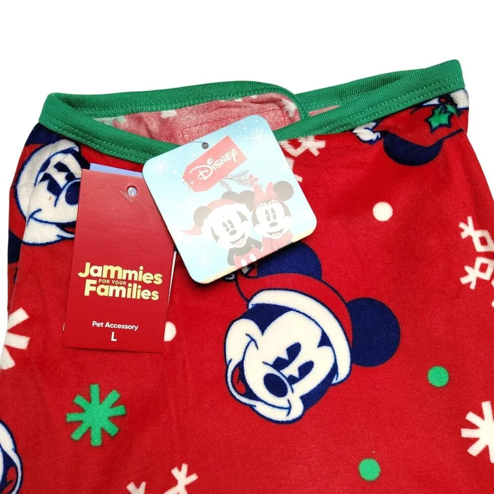 Disney Mickey & Minnie Mouse Dog Large Red Holiday Pet Pajamas